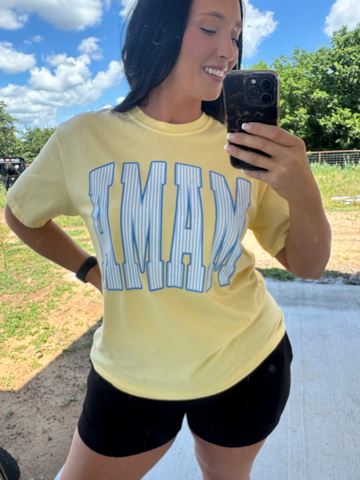 Striped Mama Graphic Tee On Butter