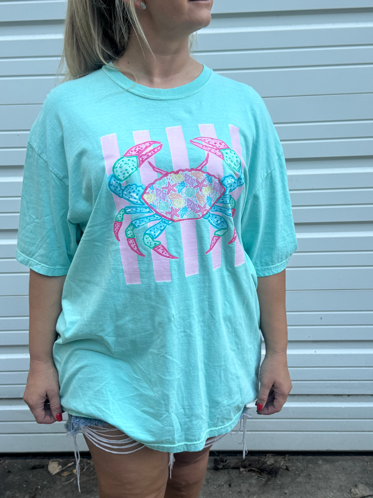 Seashell Crab Shirt - Chalky Mint