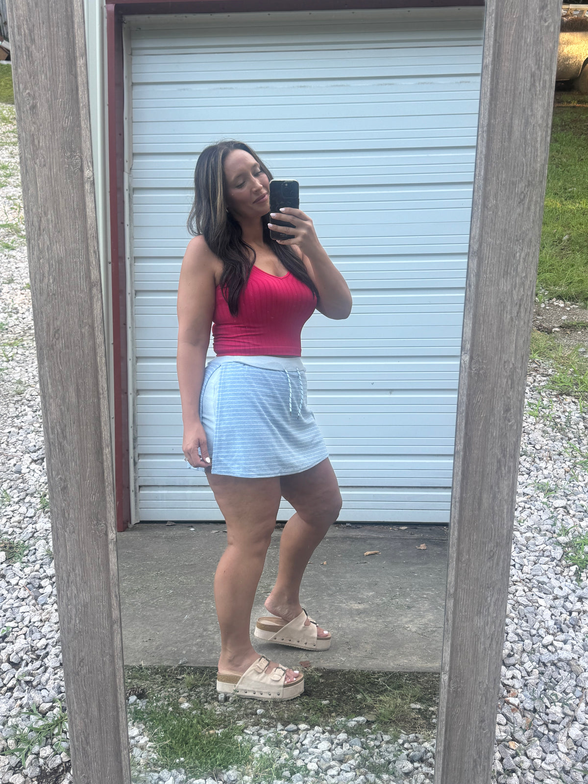 Striped Terry Skort