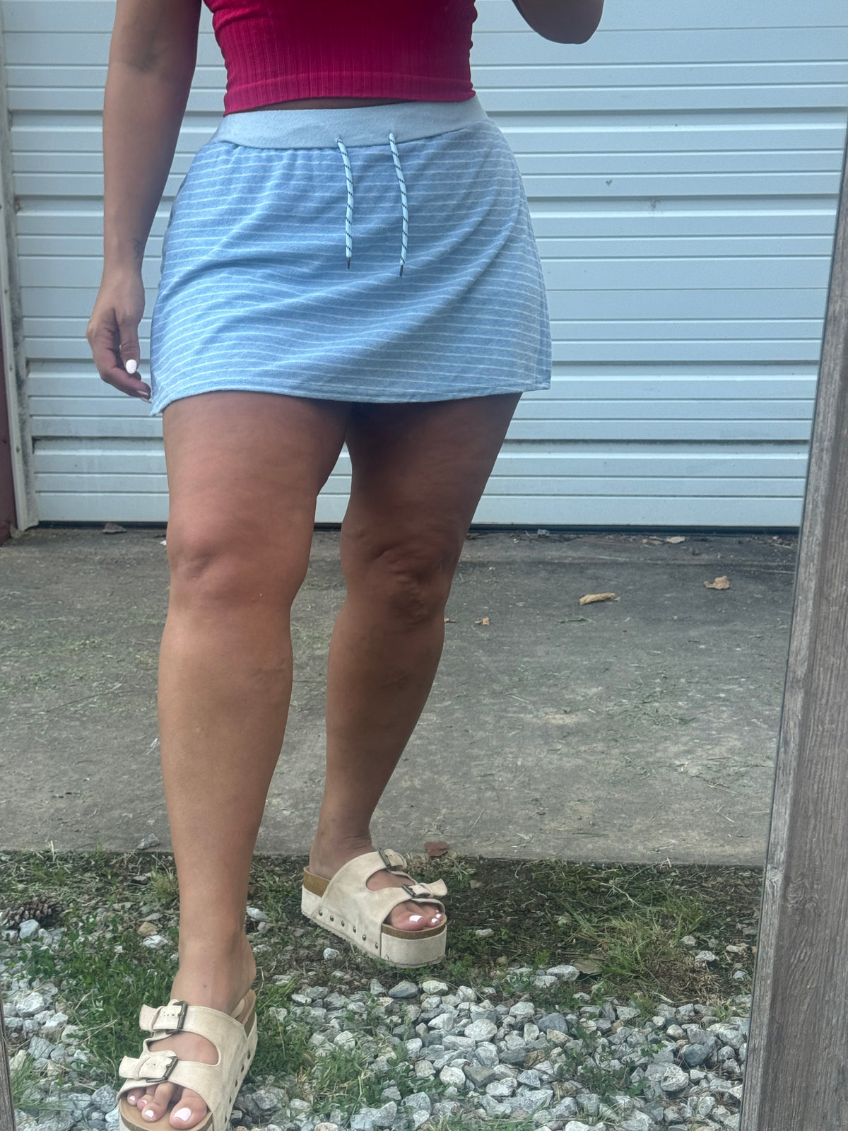 Striped Terry Skort