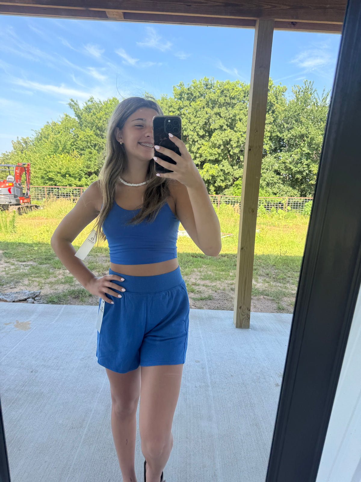Jaylyn Long Crop Tank - Royal Blue
