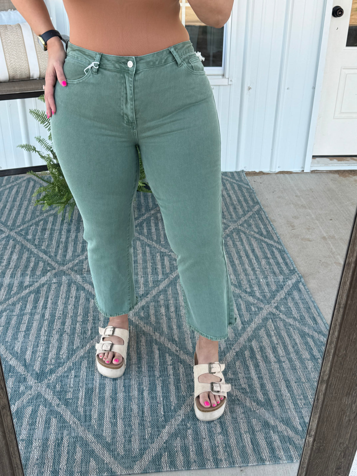 Perfect Day Jean - Washed Olive